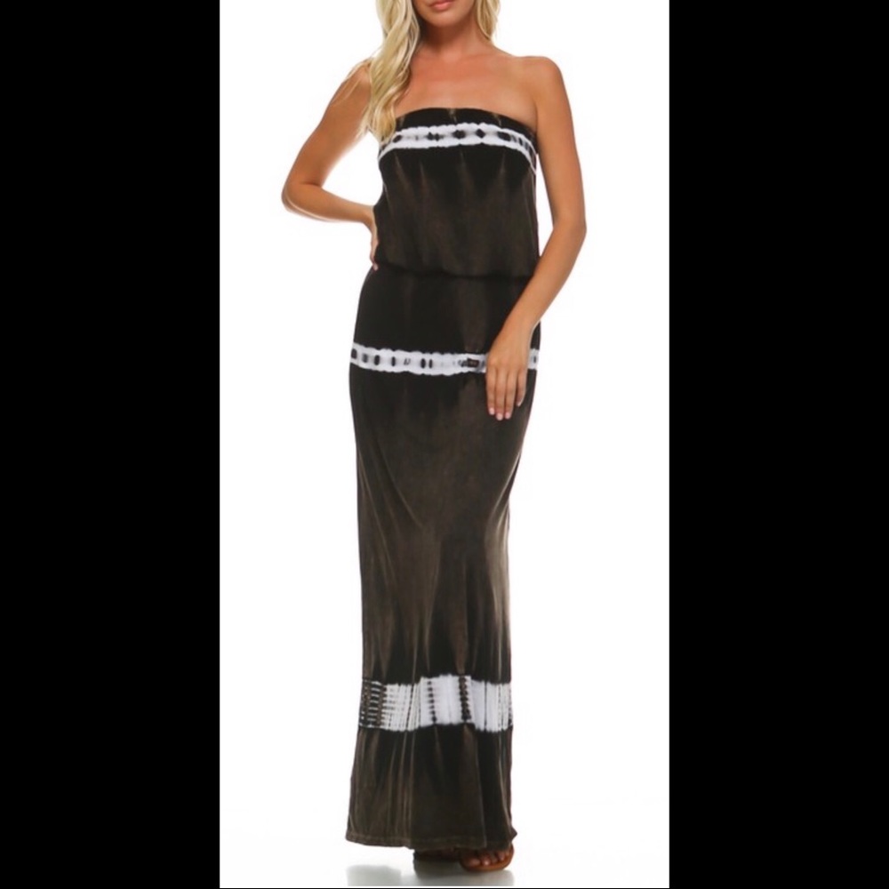 <URBAN X> Mineral Wash Strapless Maxi